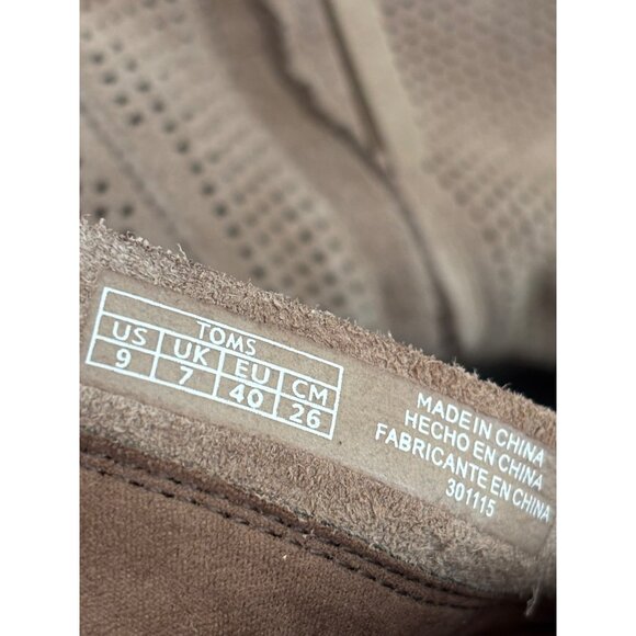 Toms Womens Majorca Peep Toe Perforated Suede Heeled Booties - Picture 7 of 12